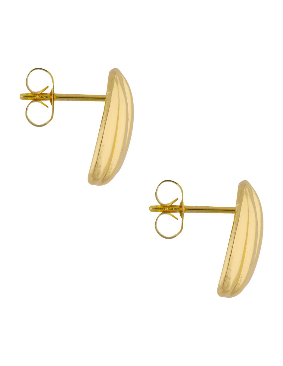 Aretes cortos  de calabaza  Nuvi   con acabado brillante