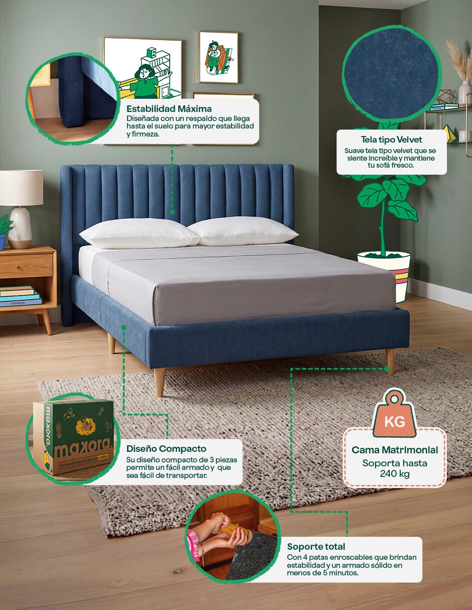 Base para cama armable de madera pino matrimonial 9