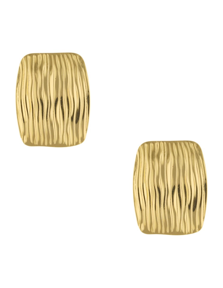 Aretes cortos rectangular con acabado brillante Aretes cortos rectangular con acabado brillante