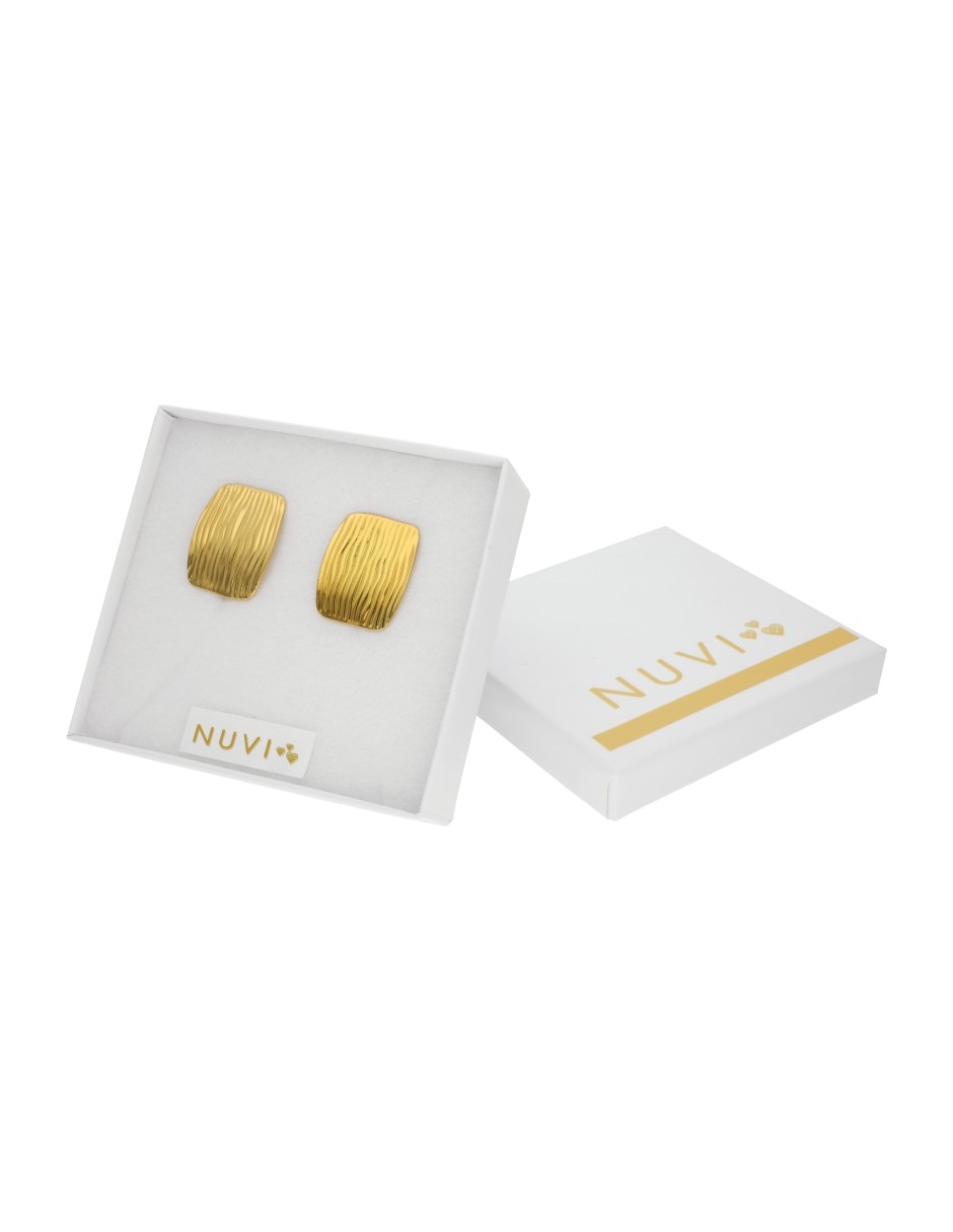 Aretes cortos rectangular con acabado brillante 3