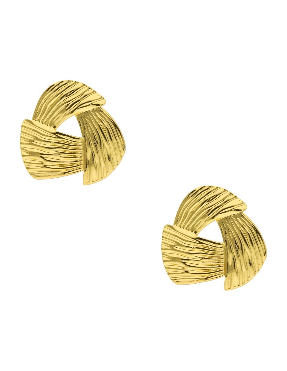 Aretes cortos triangulares Nuvi con acabado brillante