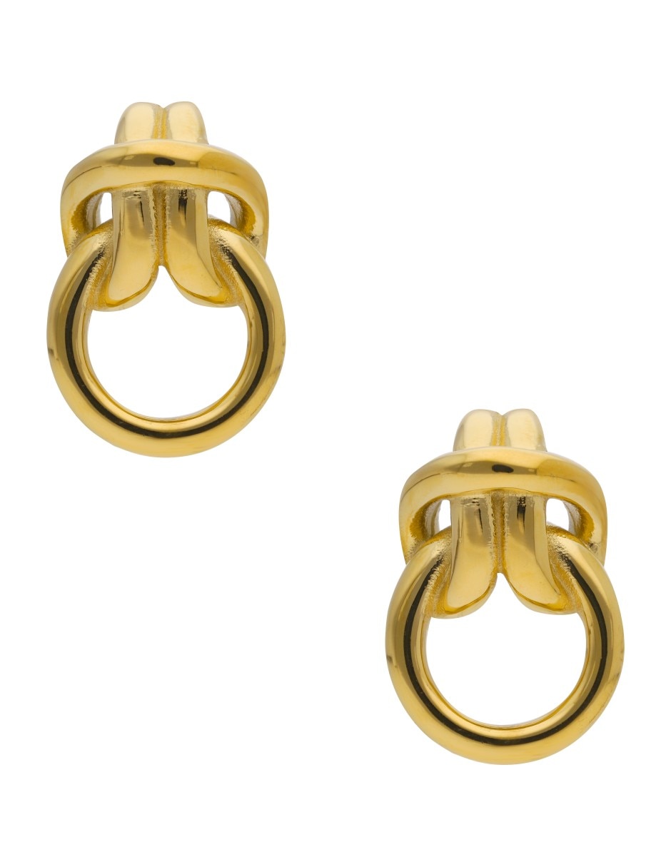 Aretes cortos de nudo Nuvi con acabado brillante