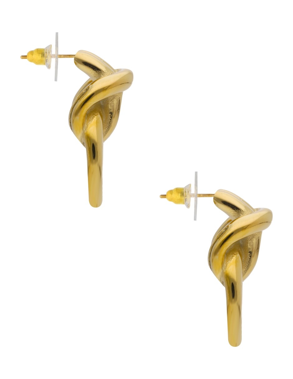 Aretes cortos de nudo Nuvi con acabado brillante