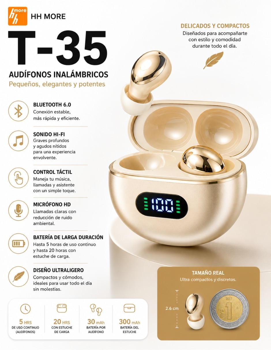 Smartwatch G-Tide S5 Pro con audífonos T-35 para unisex