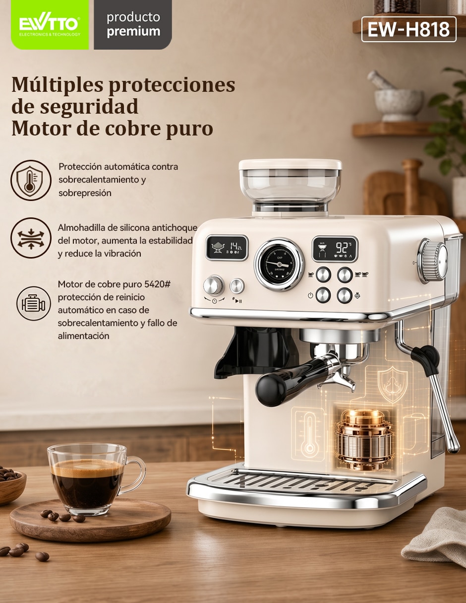 Cafetera con molino EW-H818 2