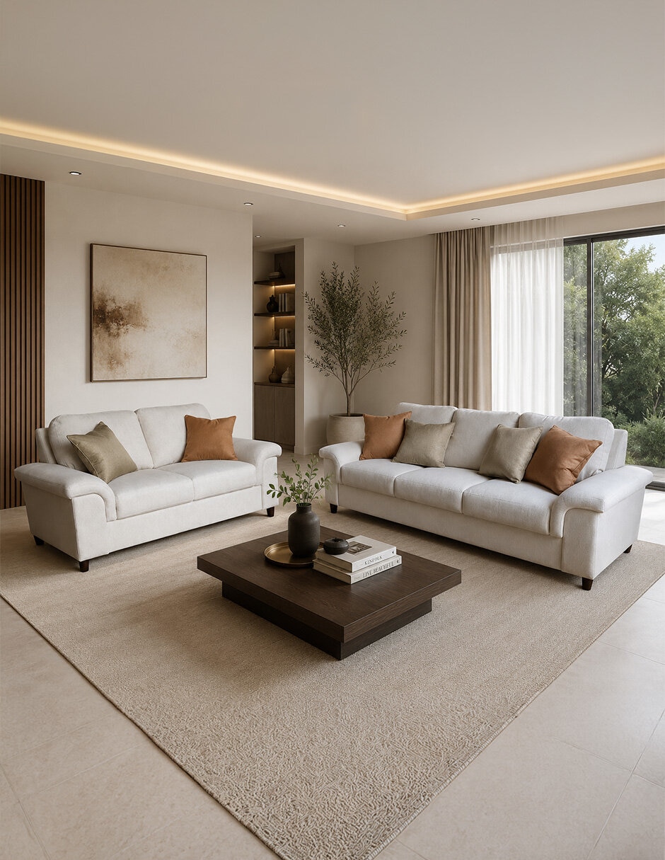 Sala 2 piezas Roma Beige Furniture de suede