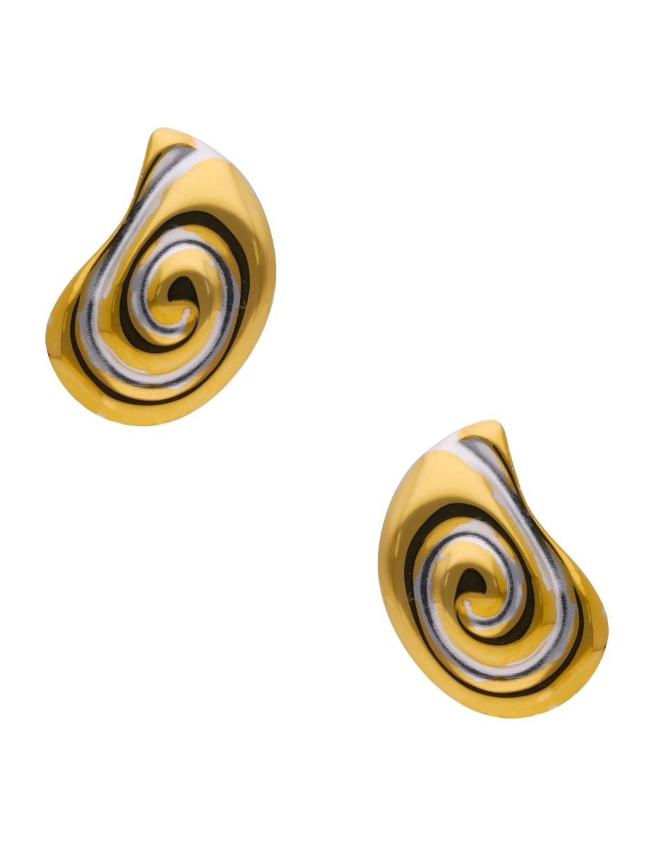 Aretes largos Caracol Nuvi con acabado brillante