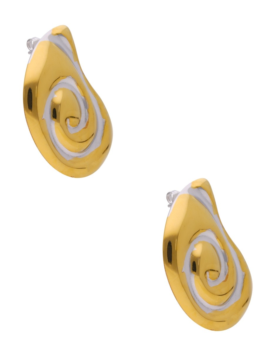 Aretes largos Caracol Nuvi con acabado brillante
