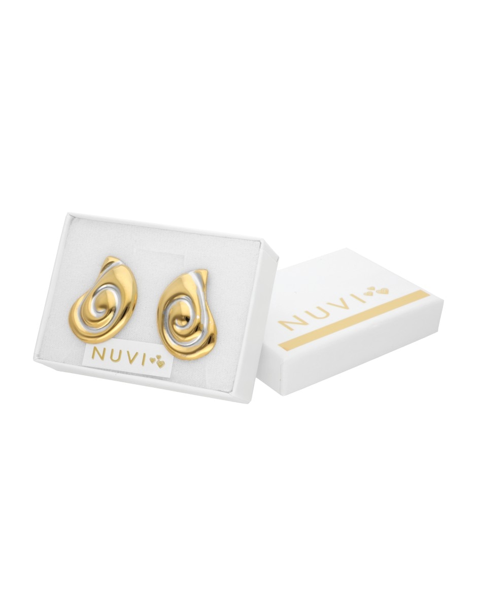 Aretes largos Caracol Nuvi con acabado brillante