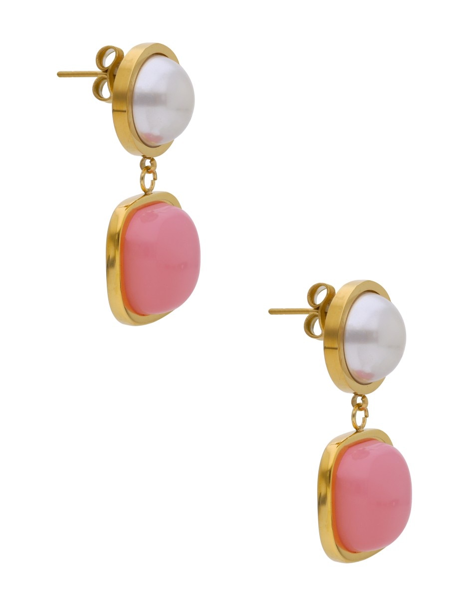 Aretes largos Cuadrado con acabado brillante 2
