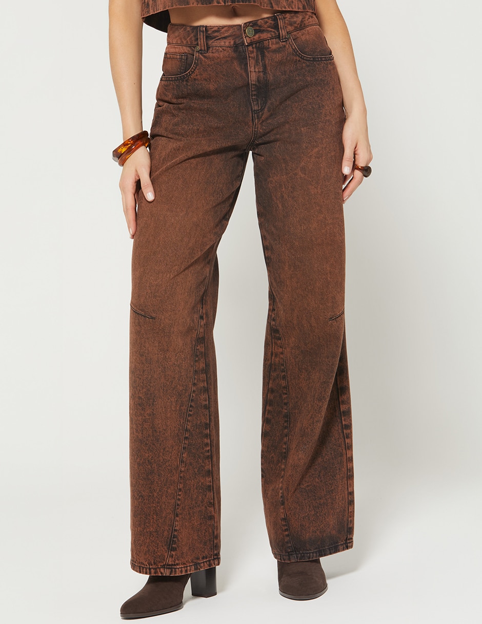 Jeans regular wide leg cintura Studio F para mujer
