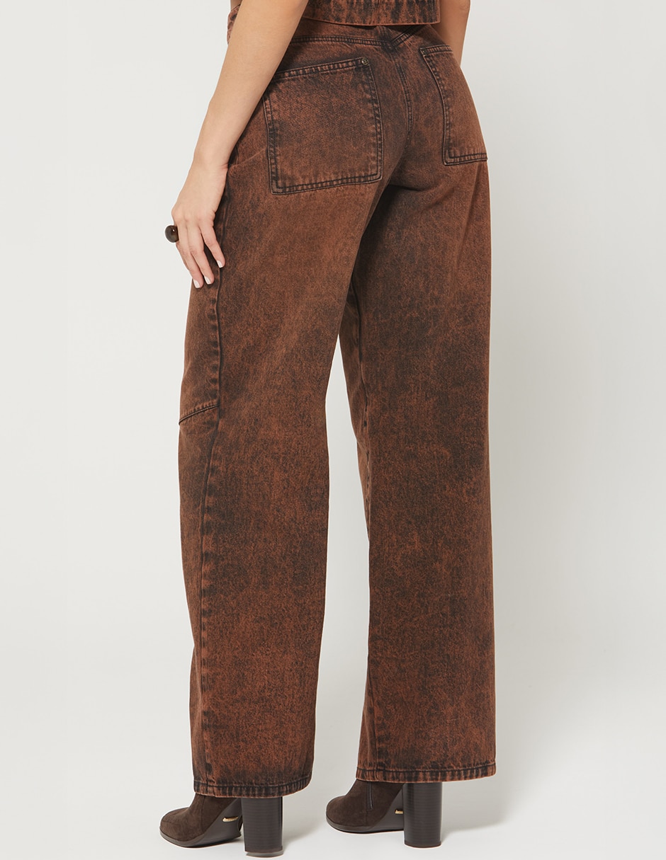 Jeans regular wide leg cintura Studio F para mujer