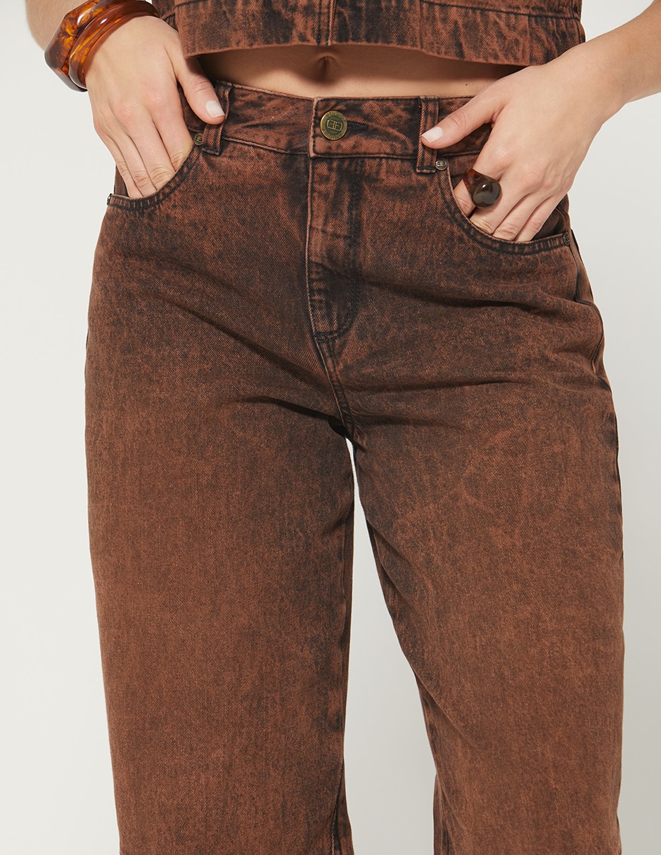Jeans regular wide leg cintura Studio F para mujer