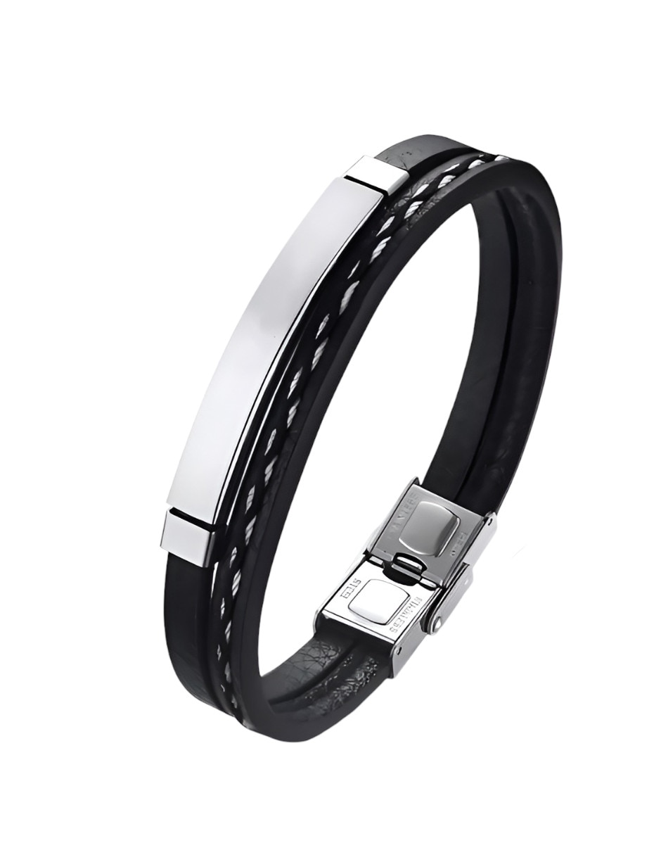 Pulsera de cuero con acabado brillante Pulsera de cuero con acabado brillante