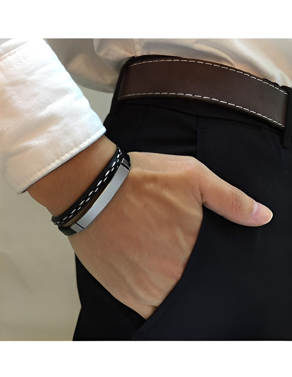 Pulsera de cuero con acabado brillante 4