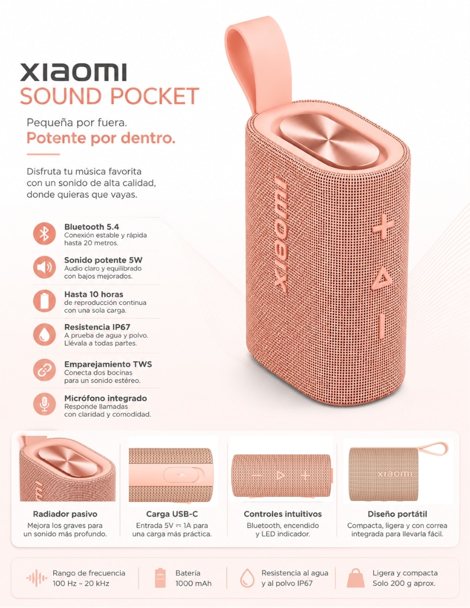 Bocina portátil sound pocket con filwans gts mini dorada y G-Tide OWS8 Bluetooth 6