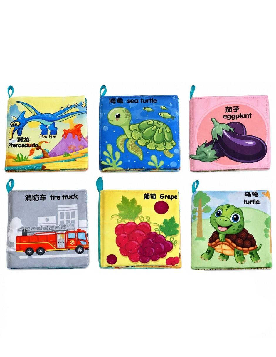 Juguete educativo motriz set de 6 libros sensoriales de tela Juguete educativo motriz set de 6 libros sensoriales de tela