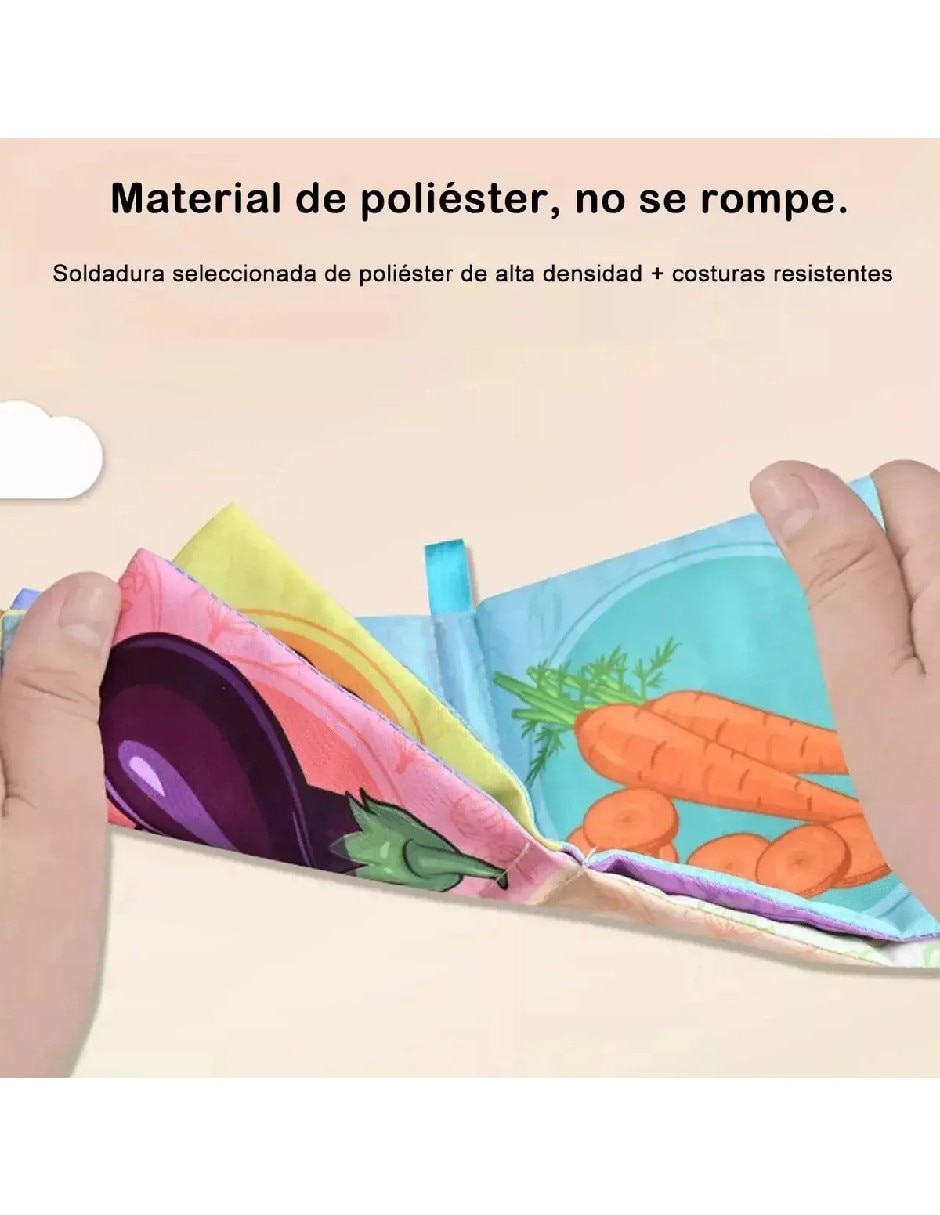 Juguete educativo motriz set de 6 libros sensoriales de tela 3