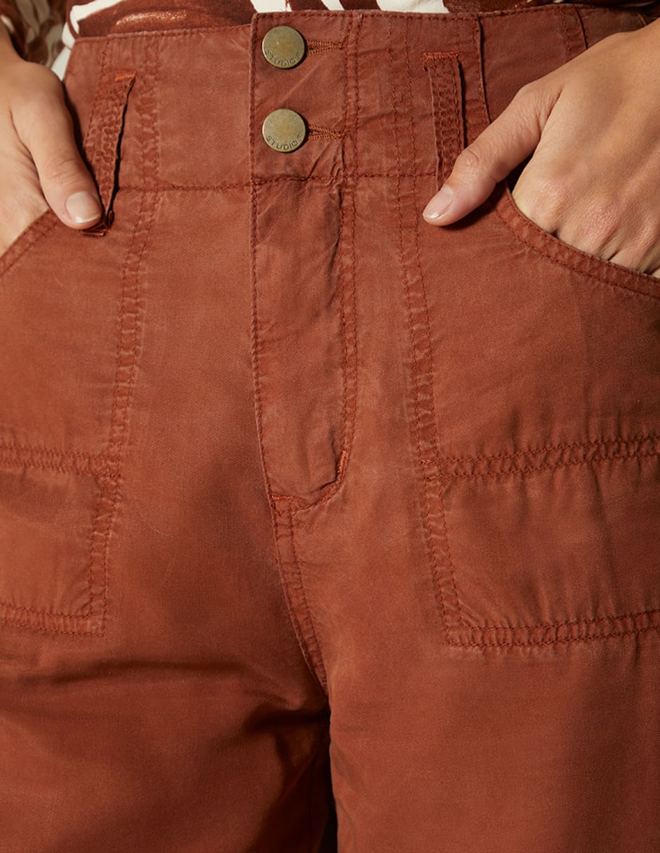 Jeans relaxed palazzo cintura alta Studio F para mujer