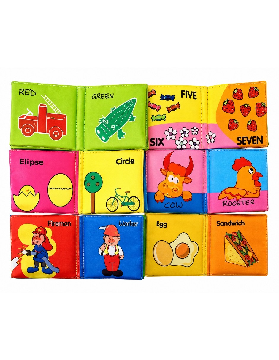 Juguete educativo motriz set de 12 libros sensoriales de tela impermeables