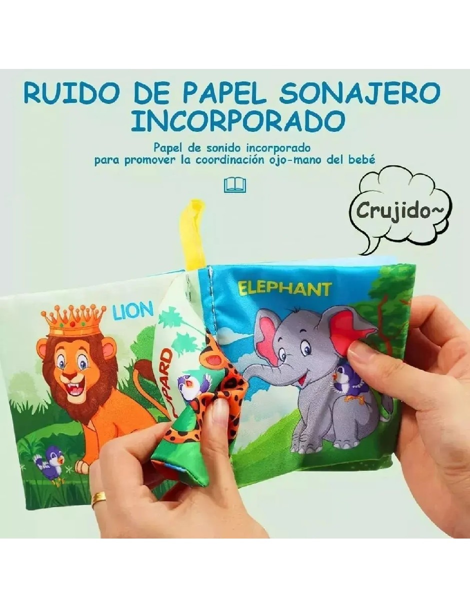 Juguete educativo motriz set de 12 libros sensoriales de tela impermeables 5