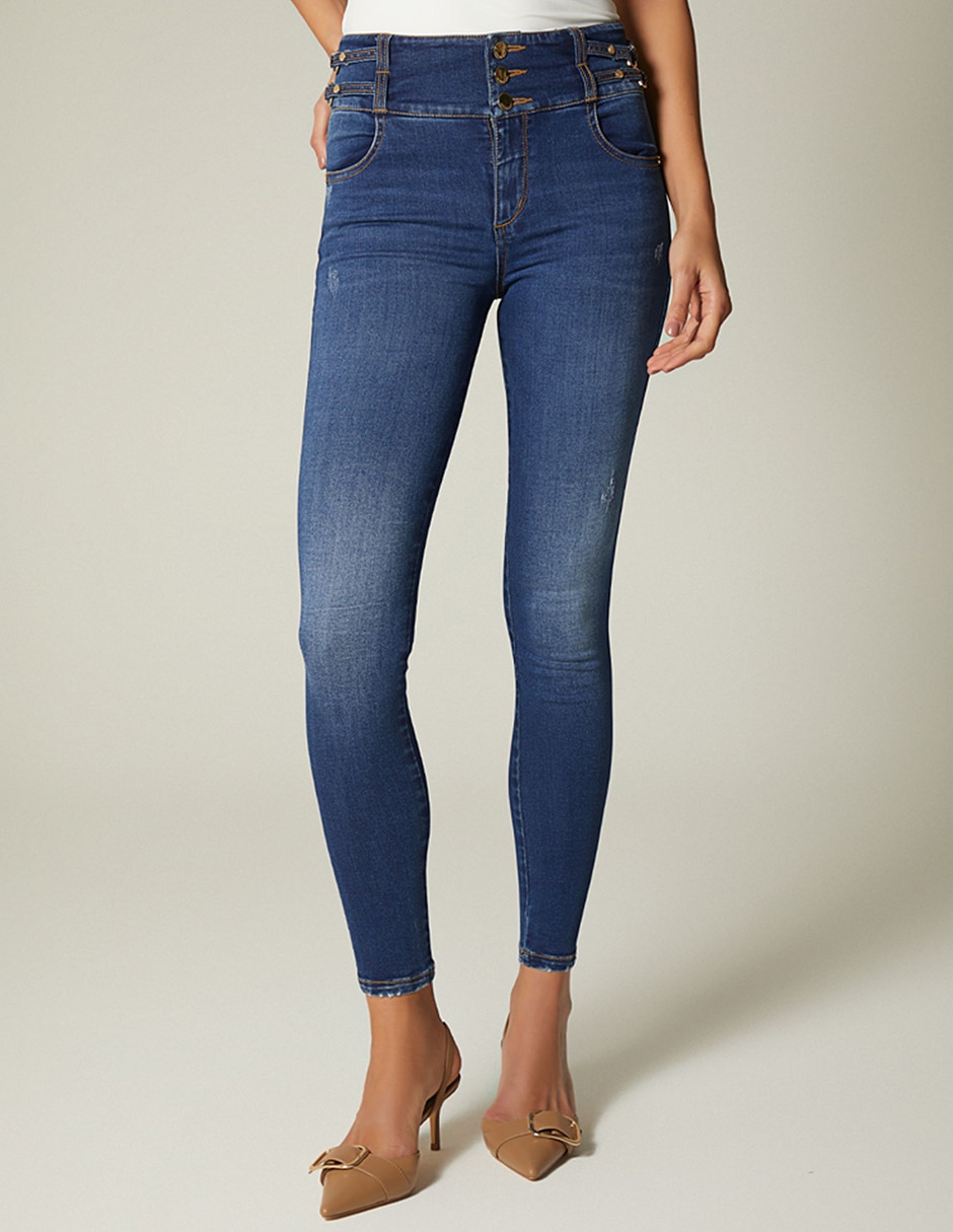 Jeans regular ultra slim cintura alta para mujer Jeans regular ultra slim cintura alta para mujer