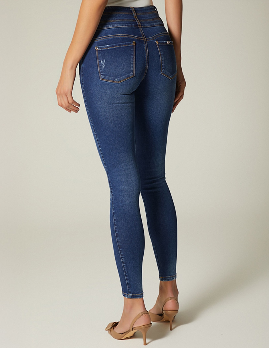 Jeans regular ultra slim cintura alta Studio F para mujer