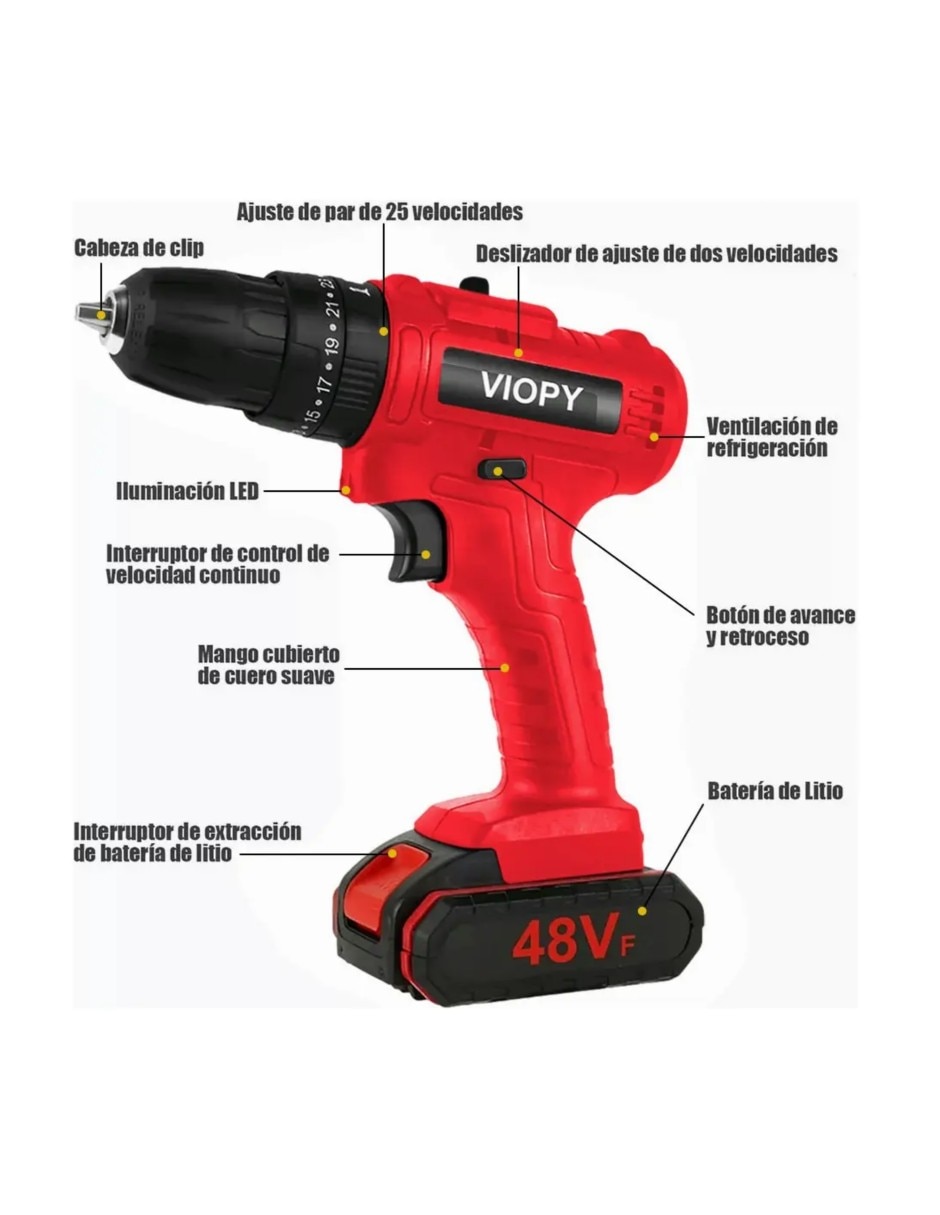 Taladro inalámbrico de 48 V 4