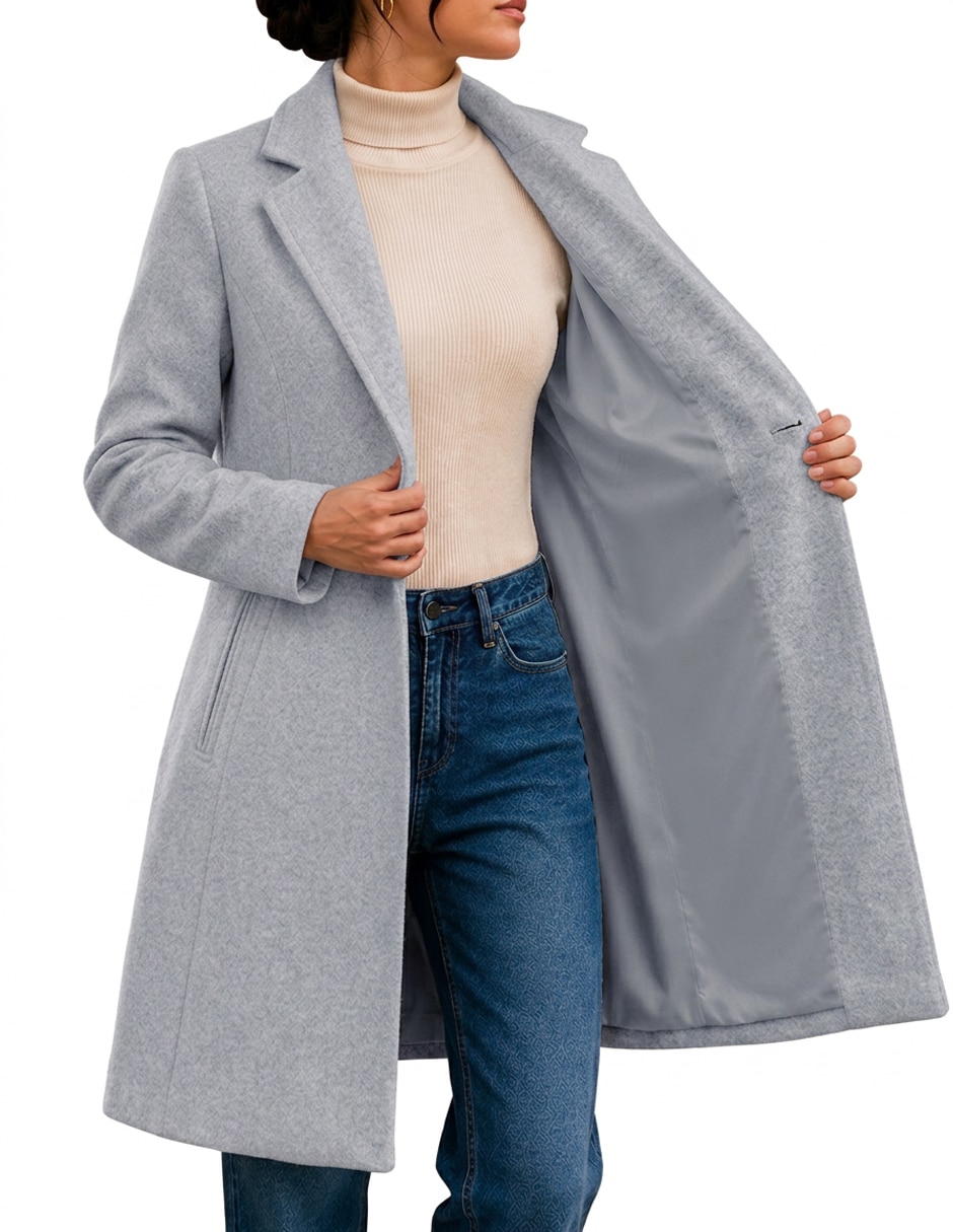 Abrigo Roosevelt de gamuza para mujer