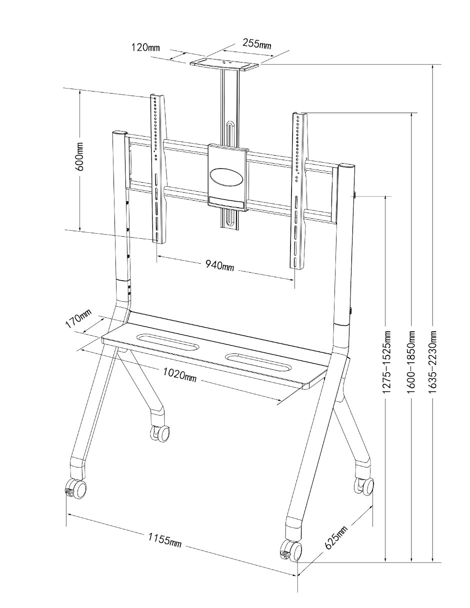 Soporte piso Audiobahn para pantalla portátil 110 pulgadas