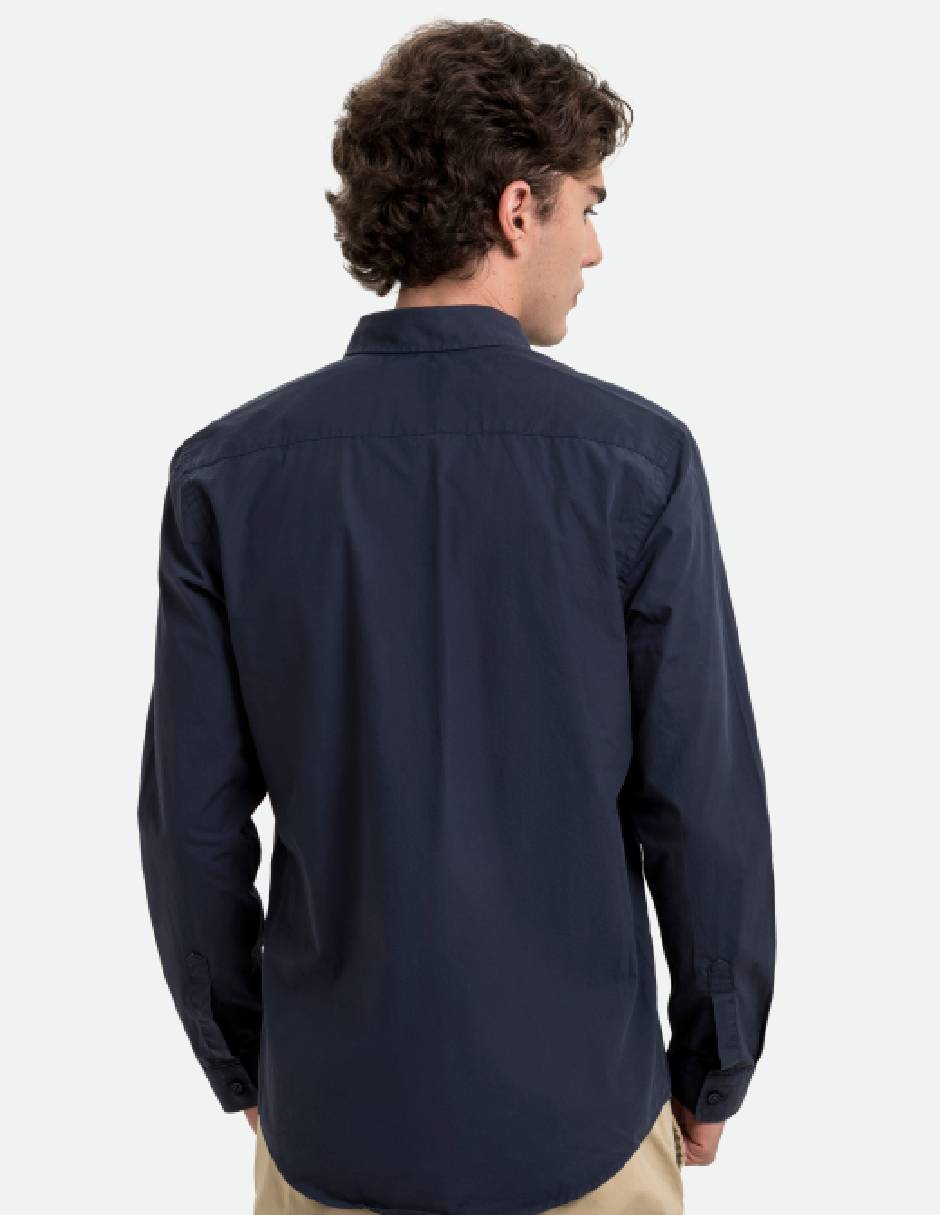 Camisa casual de algodón manga larga para hombre 6