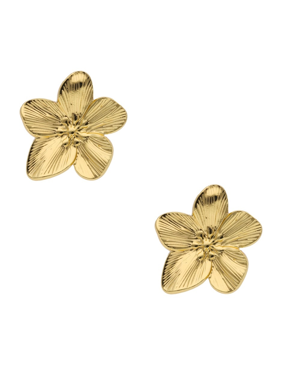 Arete de Flor Nuvi con acabado brillante