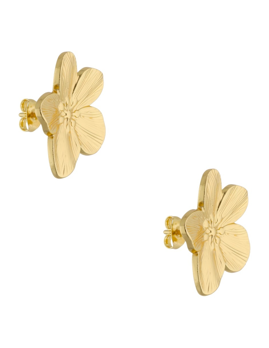 Arete de Flor Nuvi con acabado brillante