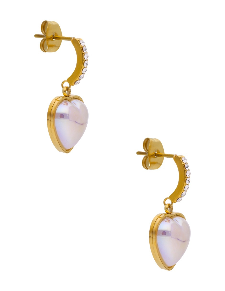 Arete de Corazón Nuvi con acabado brillante