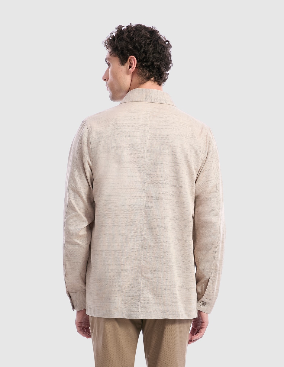 Sobrecamisa casual de algodón manga larga para hombre 5