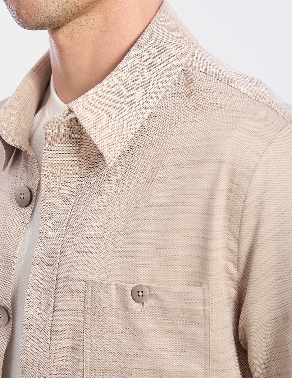 Sobrecamisa casual de algodón manga larga para hombre 8