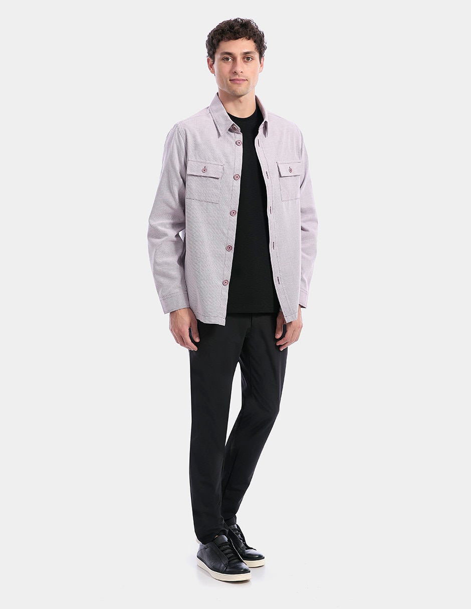 Sobrecamisa casual manga larga para hombre 4