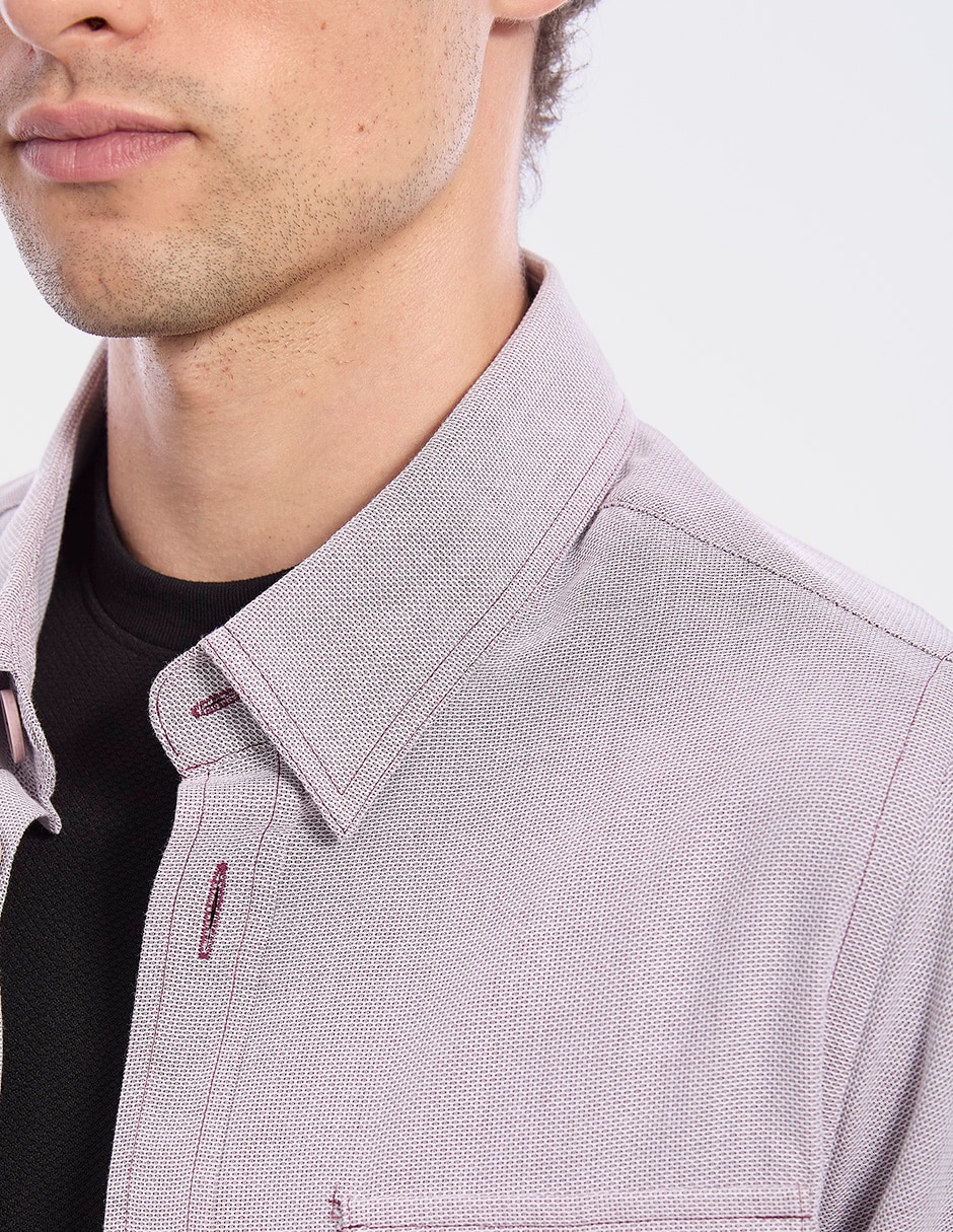 Sobrecamisa casual manga larga para hombre 6