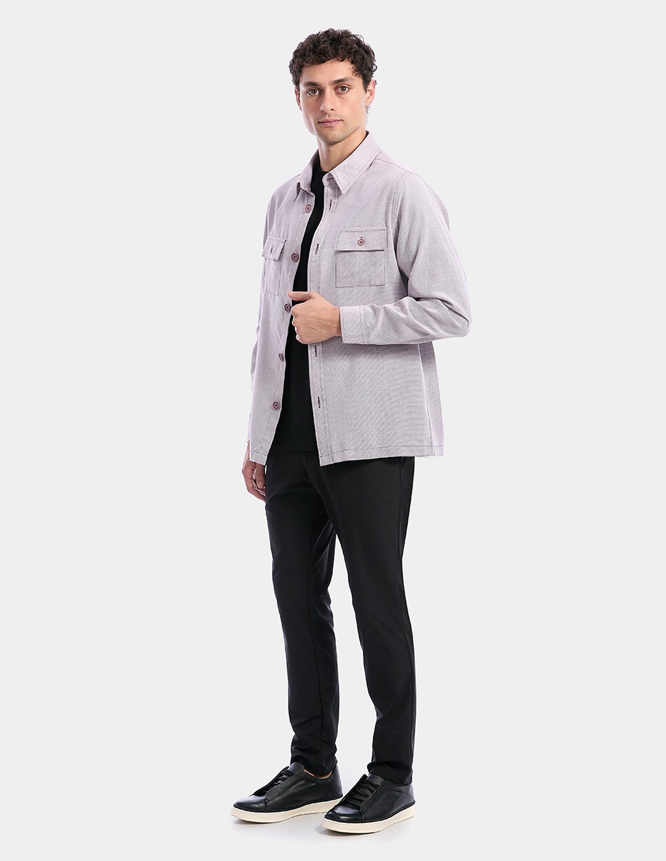Sobrecamisa casual manga larga para hombre 8