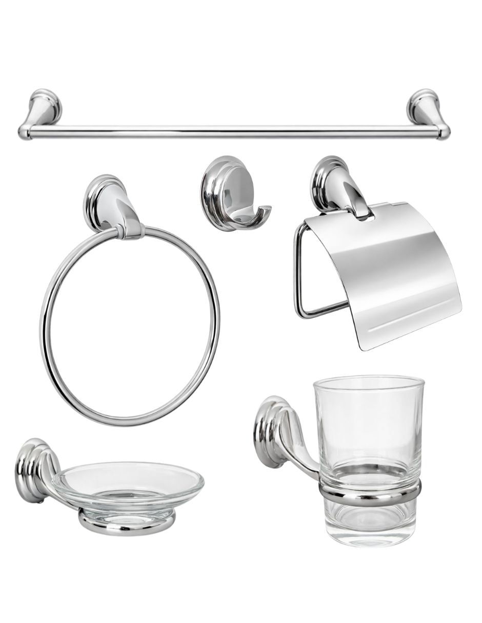 Juego de accesorios para baño de acero inoxidable 6 piezas Juego de accesorios para baño de acero inoxidable 6 piezas