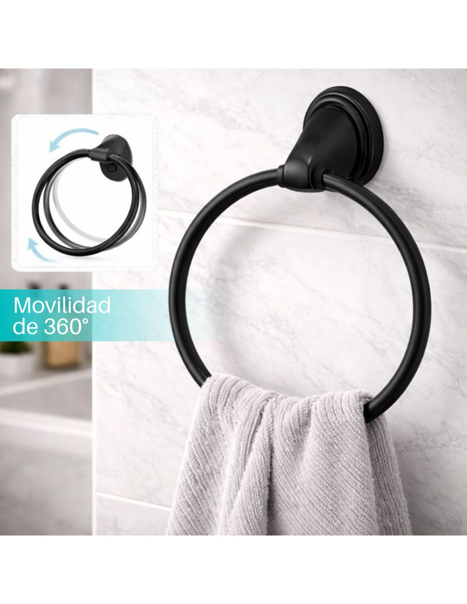Juego de accesorios para baño de acero inoxidable 6 piezas 3