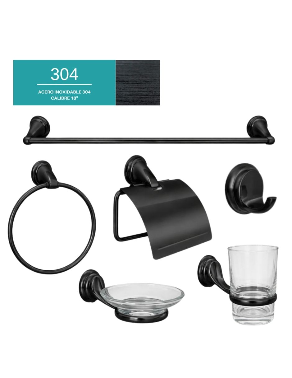 Juego de accesorios para baño de acero inoxidable 6 piezas 6