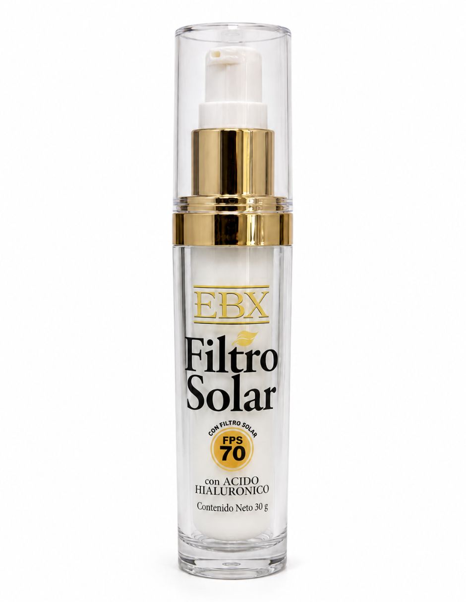 Protector solar FPS 70 Filtro solar con ácido hialurónico EBX 30 g