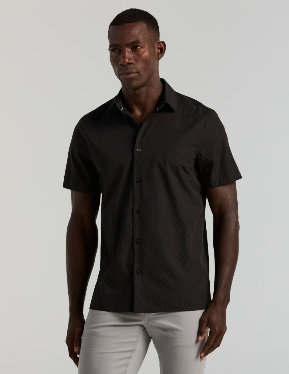 Camisa business casual de algodón manga corta para hombre Camisa business casual de algodón manga corta para hombre