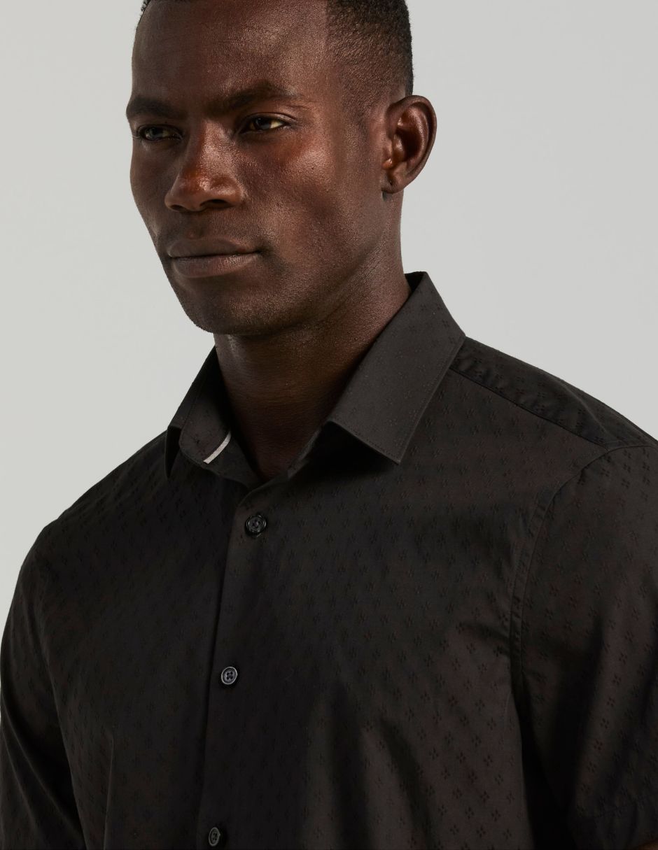 Camisa business casual de algodón manga corta para hombre 3