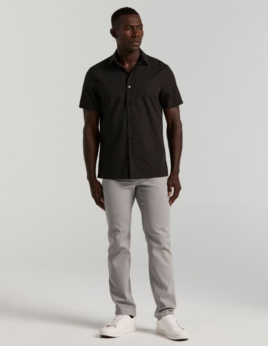 Camisa business casual de algodón manga corta para hombre 4