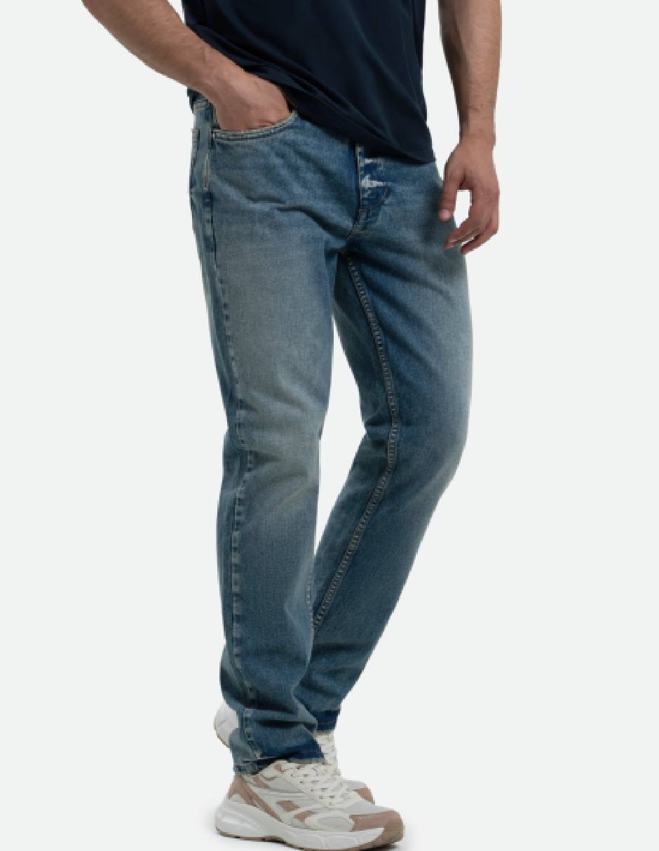 Jeans regular deslavado para hombre