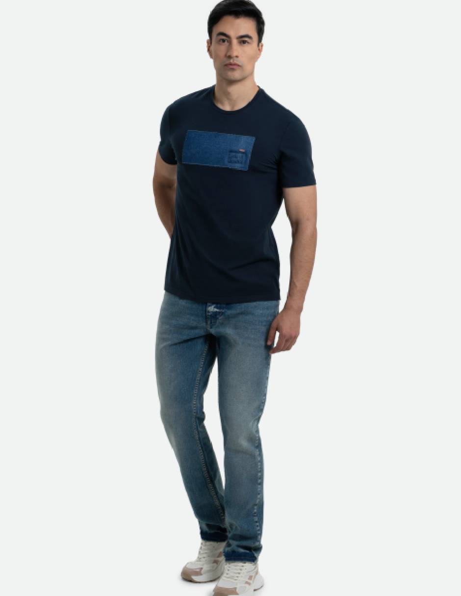 Jeans regular deslavado para hombre 4