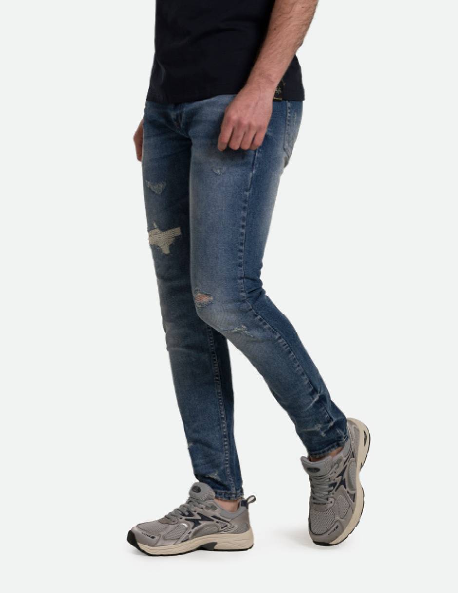 Jeans slim QUE110250062-015 lavado medio para hombre Jeans slim QUE110250062-015 lavado medio para hombre