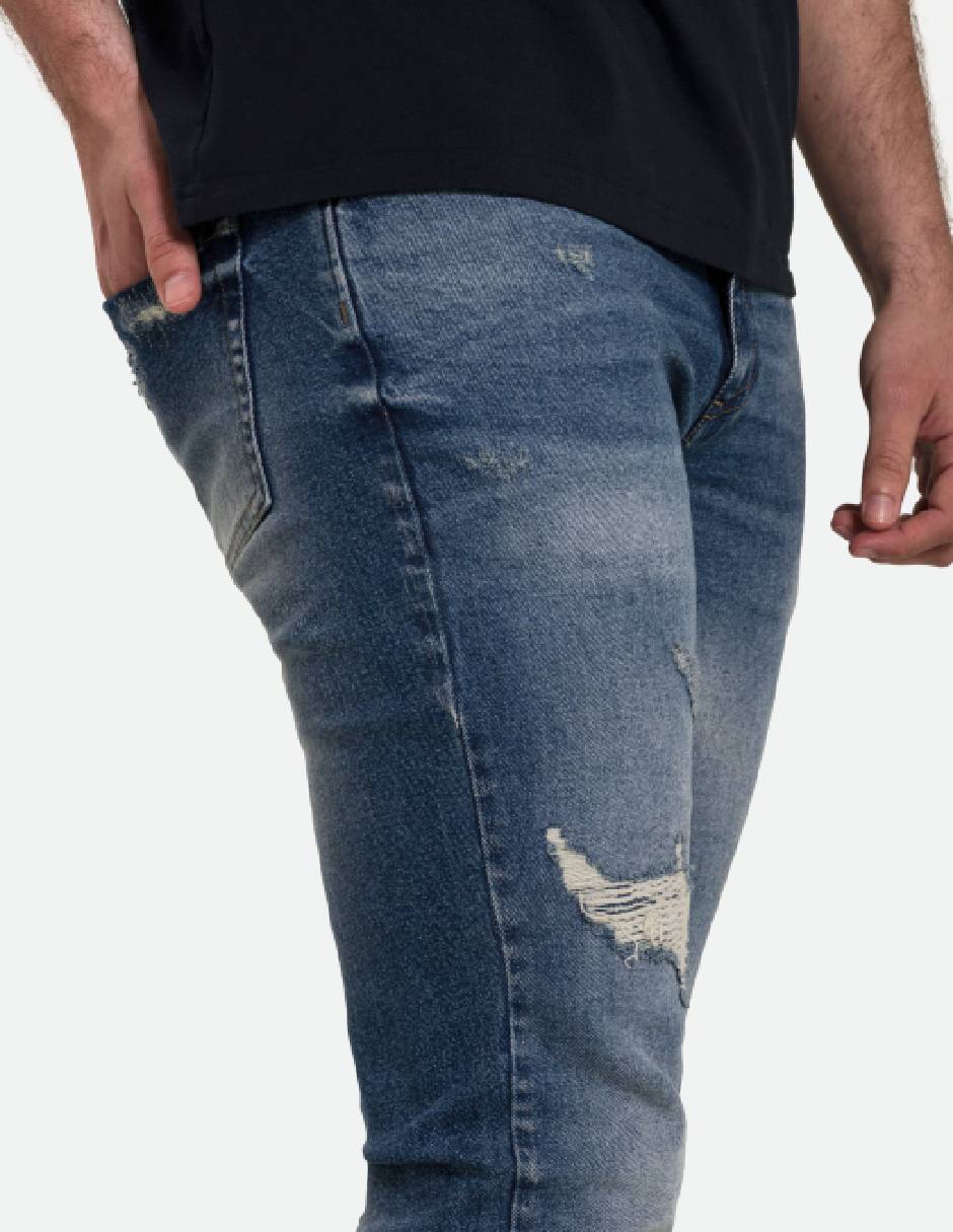 Jeans slim QUE110250062-015 lavado medio para hombre 3